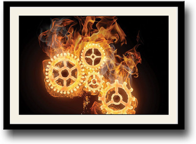 

Mechanical parts on fire Fine Art Print(10 inch X 14 inch, Framed)