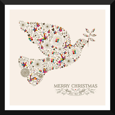 

Tallenge - Christmas Art - Peace Dove - Large Size Ready To Hang Framed Digital Art Print On Photographic Paper(24 inch X 24 inch, Framed)