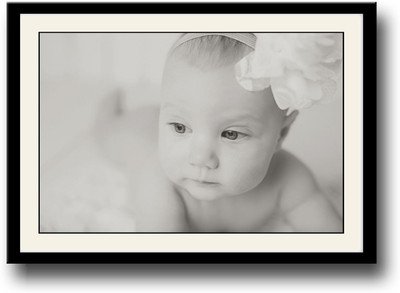 

Baby with hair band b&w Fine Art Print(10 inch X 14 inch, Framed)