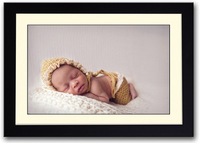 

Cute Newborn Baby In Brown Fine Art Print(14 inch X 20 inch, Framed)
