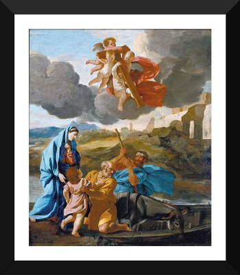 

Tallenge Old Masters Collection - The Return of the Holy Family from Egypt by Nicolas Poussin - Premium Quality A3 Size Framed Poster Paper Print(17 inch X 12 inch, Framed)
