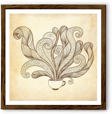 

Hulkut Coffee Addict Art Print with brown frame 20 * 20 Inches Fine Art Print(22 inch X 1 inch, Framed)