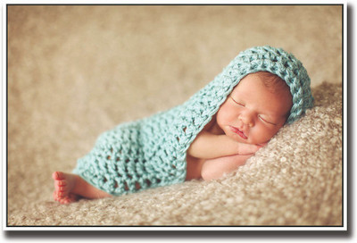 

Cute baby wrapped in green image Fine Art Print(12 inch X 18 inch, Rolled)
