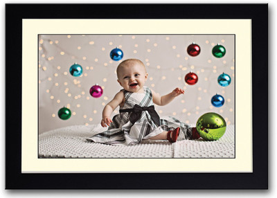 

Cute Baby With Decoration Balls Fine Art Print(14 inch X 20 inch, Framed)