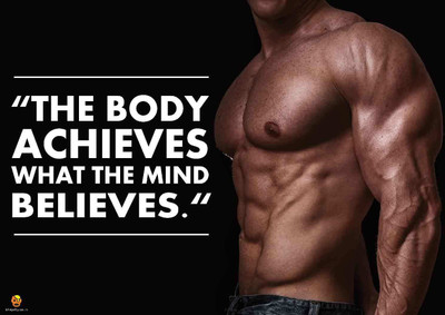 

Bheja Fry Poster Body Achieves Mind Believes (29.7 cm x 42 cm) Paper Print(11.69 inch X 16.53 inch, Rolled)