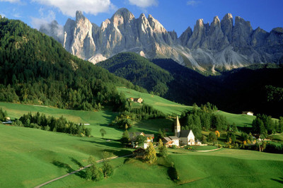 

Natural Scene of Mountains with green park Poster Paper Print(12 inch X 18 inch, Rolled)