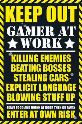 

Keep Out Gamer at Work Paper Print(18 inch X 12 inch)