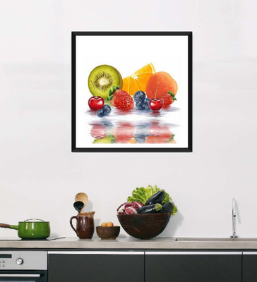 

Tallenge Art For Kitchen - Juicy And Tangy Fruits - Framed Art Print On Photographic Paper(12 inch X 12 inch, Framed)