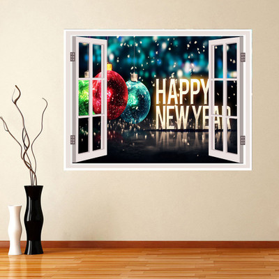 

Decor Wall Large New Year Window Illusion 3D Poster(24 inch X 36 inch, Rolled)