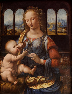 

Old Masters Collection - Madonna of the Carnation By Leonardo da Vinci - Ready To Frame Rolled Digital Art Print On Photographic Paper(24 inch X 18 inch, Rolled)