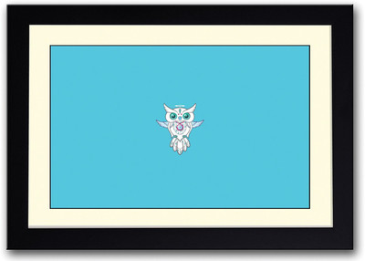 Beautiful Blue Owl Fine Art Print(14 inch X 20 inch, Framed)