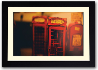 Red Telephone Booth Fine Art Print(14 inch X 20 inch, Framed)