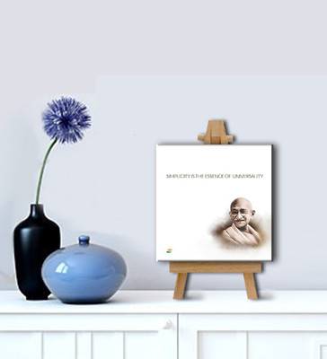 

Tallenge - Mahatma Gandhi Motivational Quotes - Simplicity Is The Essence Of Universality - Gallery Wrap With Easel Canvas Art(8 inch X 8 inch, Gallery Wrap)