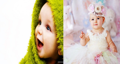 

Baby Poster Cute Smiling New Born Kid Infant Child Wall Decor – 2 Pcs Combo Photographic Paper(12 inch X 18 inch)