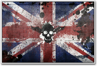 

United Kngdon Flag Skull Paper Print(12 inch X 18 inch)