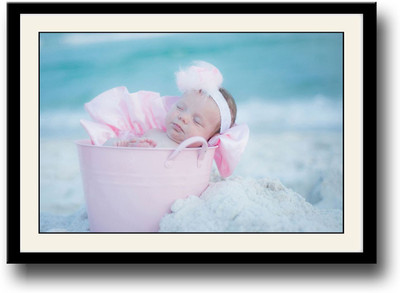 

Baby sleeping in pink bucket Fine Art Print(10 inch X 14 inch, Framed)