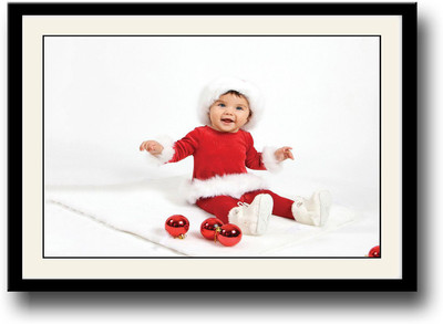

Baby in Christmas dress Fine Art Print(10 inch X 14 inch, Framed)
