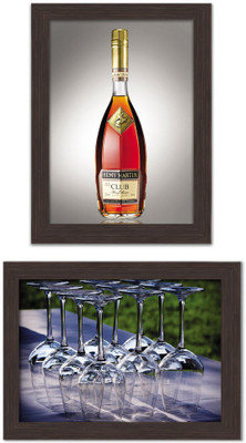

Pack of 2 Framed Posters For Dining Room / Kitchen / Restaurant / Minibar / Bachelor Pad Room Photographic Paper(13.5 inch X 10 inch, Box Packing)