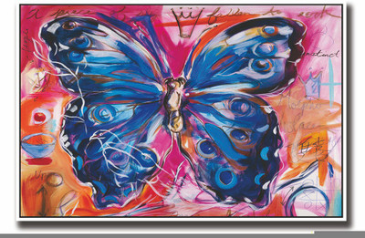 

Posterhouzz Blue artistic Butterfly Fine Art Print(12 inch X 18 inch, Rolled)