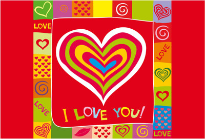 

Luv u Wallpaper Paper Print(13 inch X 19 inch, Rolled)