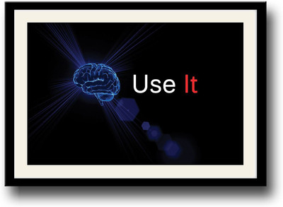Use Your Brain Fine Art Print(10 inch X 14 inch, Framed)
