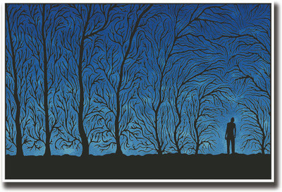 

Man and trees artistic Fine Art Print(12 inch X 18 inch, Rolled)