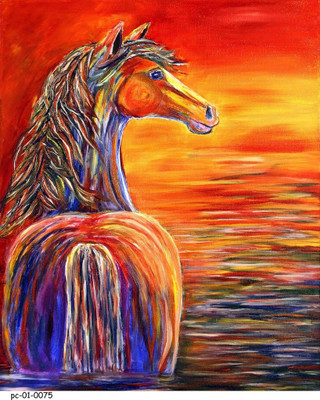 

Posterhouzz Poster - Sun Set Horse 27 Fine Art Print(18 inch X 12 inch, Rolled)