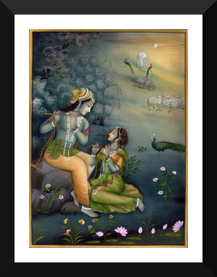 

Tallenge - Krishna With Radha Playing Flute In Vrindavana - Premium Quality A3 Size Framed Poster Paper Print(17 inch X 12 inch, Framed)