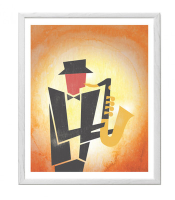 

Hulkut The Musical Man Art Print with white frame 20 * 25 Inches Fine Art Print(27 inch X 1 inch, Framed)