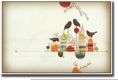 

Posterhouzz Owls and Birds abstract Fine Art Print(12 inch X 18 inch, Rolled)