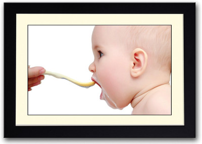 

Feeding Cute Baby Fine Art Print(14 inch X 20 inch, Framed)