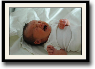 

Newborn baby crying Fine Art Print(10 inch X 14 inch, Framed)