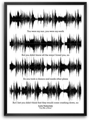 

Justin Timberlake "Cry Me A River" Lyrics Quotes Paper Print(16.5 inch X 11.5 inch, Framed)