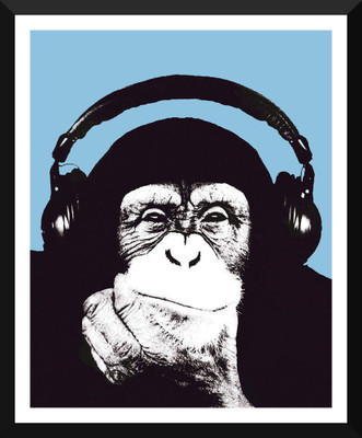 

Tallenge - Pop Art - Monkey Thinker - Small Size Ready-to-hang Framed Art Print On - Small Size Framed Art Print On Photographic Paper(10 inch X 12 inch, Framed)