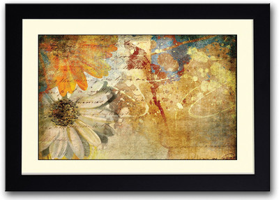 

Vintage Abstract Flower Design Fine Art Print(14 inch X 20 inch, Framed)