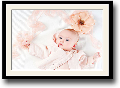

Baby and orange flower Fine Art Print(10 inch X 14 inch, Framed)