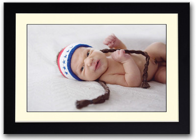 

Baby With American Flag Cap Fine Art Print(14 inch X 20 inch, Framed)