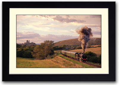 

Train running through fields Fine Art Print(14 inch X 20 inch, Framed)