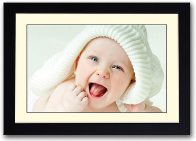 

Cute Baby with White Hat Fine Art Print(14 inch X 20 inch, Framed)