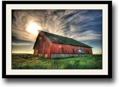 

Beautiful Farm shed and sky Fine Art Print(10 inch X 14 inch, Framed)