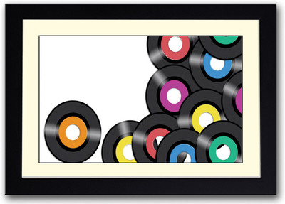 

Vinyl Records Fine Art Print(14 inch X 20 inch, Framed)