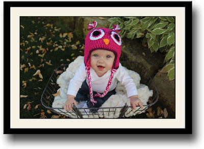 

Cute baby with pink cap Fine Art Print(10 inch X 14 inch, Framed)