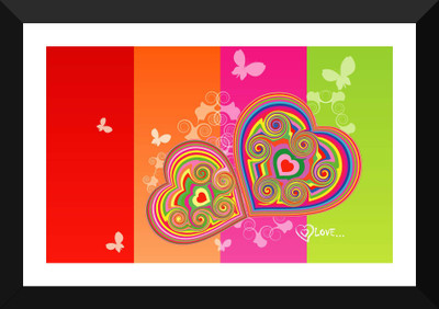 

Tallenge - Gift for Valentine's Day - Valentine Hearts - Premium Quality A3 Size Framed Poster Paper Print(17 inch X 12 inch, Framed)