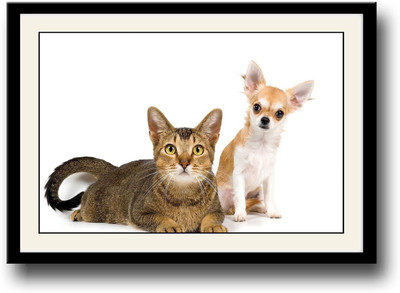 

Dog and cat Fine Art Print(10 inch X 14 inch, Framed)