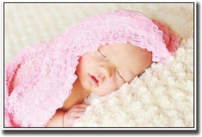 

Cute baby with pink cloth Fine Art Print(12 inch X 18 inch, Rolled)