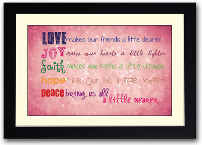 

Love Joy Faith Hope Peace quote Fine Art Print(14 inch X 20 inch, Framed)