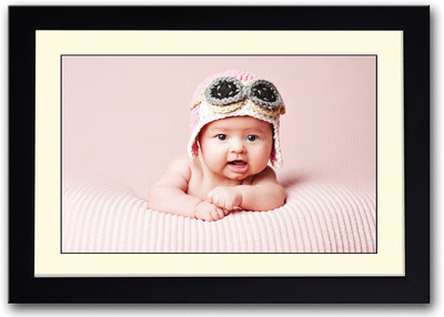 

Adorable Newborn Baby With Pilot Cap Fine Art Print(14 inch X 20 inch, Framed)