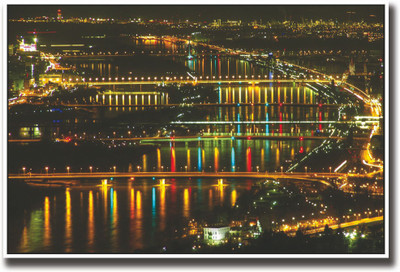 

Lights on bridges at night Fine Art Print(12 inch X 18 inch, Rolled)