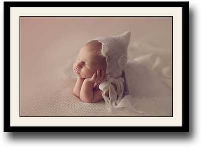 

Very cute baby expression in white cap Fine Art Print(10 inch X 14 inch, Framed)