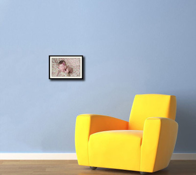 

Baby on flowery bed Fine Art Print(10 inch X 14 inch, Framed)
